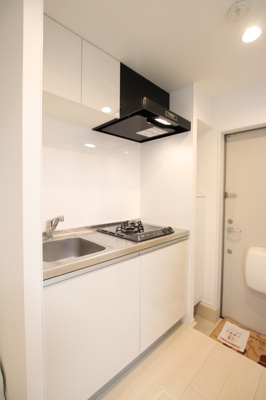 二口ガスコンロ付きのキッチン