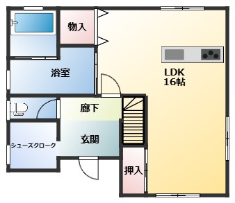 近江八幡市大森町　リノベーション戸建の間取り