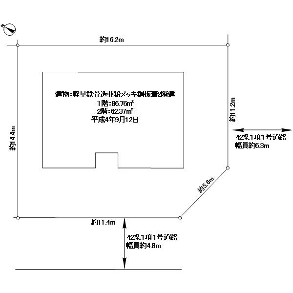 東大池3丁目上物付土地の土地図