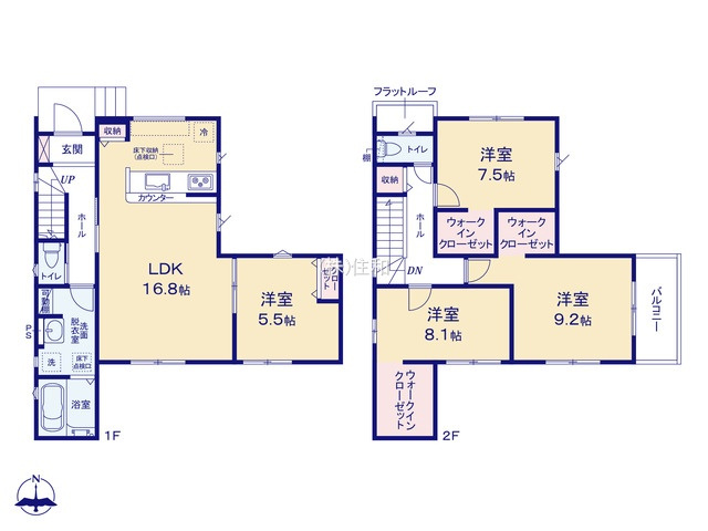 川越市大字今福の新築一戸建の間取り