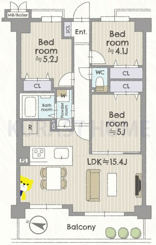 桂グリーンマンション　3階の間取り
