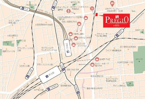 プレジオ梅田の地図