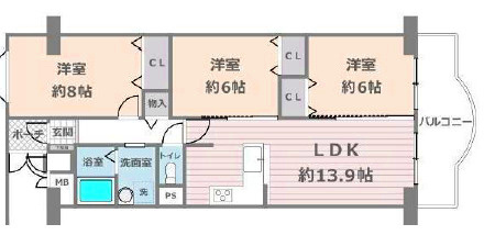 エバーグリーン金岡　4号棟　5階中古マンション