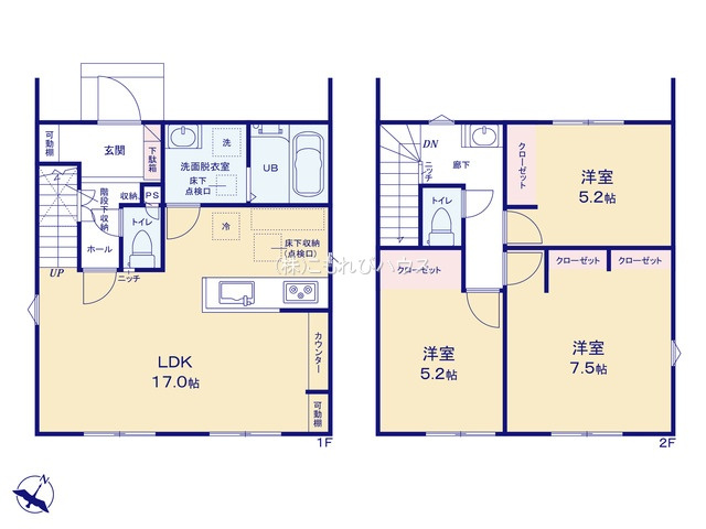 北本市西高尾　第1期　中古一戸建て　リナージュ　09の間取り|北本市西高尾23-1　09、3LDK、土地面積120.57m2、建物面積86.94m2