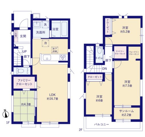 グラファーレ4268河北町谷地第2の間取り
