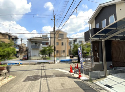 【前面道路含む現地写真】 | 宇治市小倉町南堀池　新築戸建 | 【前道北西側】
