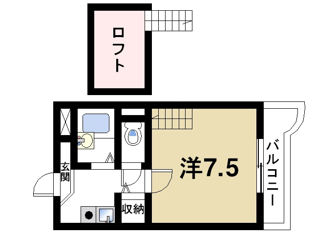 アイリスハイツ2号館の間取り|使いやすい間取りです
