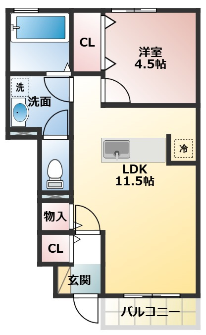 サンライズ東 Aの間取り