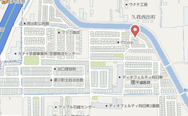 京都市伏見区久我西出町　中古戸建の地図