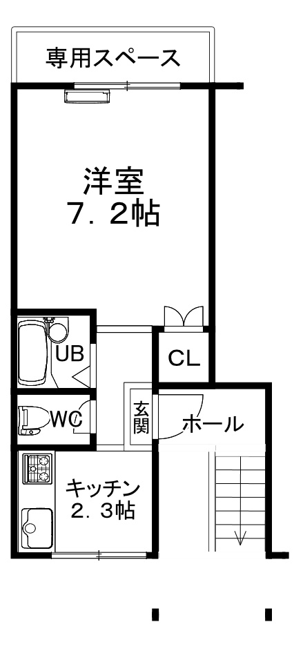 向日市鶏冠井町のハイツの間取り