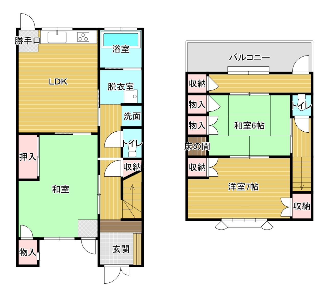 【No.7209】行徳1丁目中古住宅/P2台の間取り