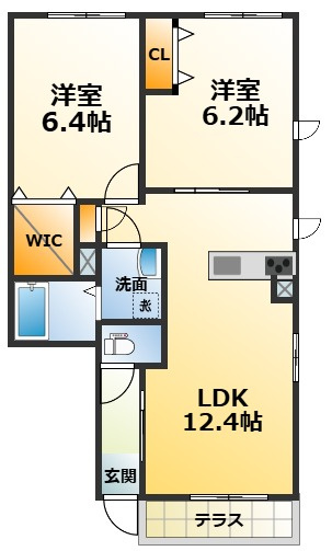 シャーメゾン翔の間取り