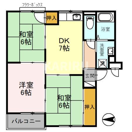 フラワーハイム鶴見の間取り
