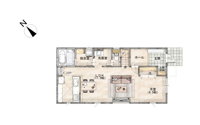 使いやすい４LDK！
LDKは広々１７．８帖♪