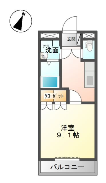 加古川市平岡町西谷のアパートの間取り