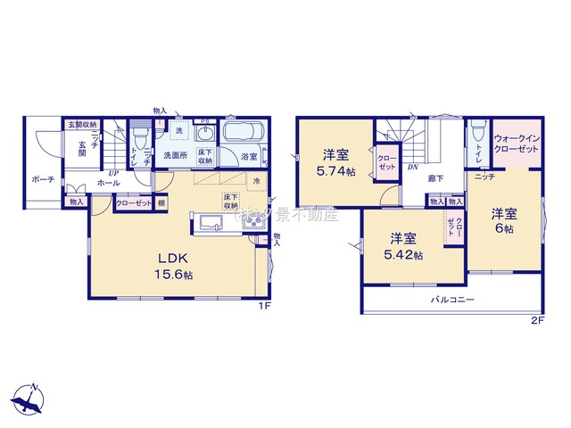 《仲介手数料無料》緑区芝原２丁目16-15(B号棟)新築一戸建ての間取り