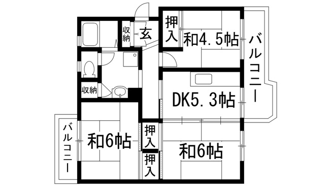 【間取り】 | 中山五月台2号棟