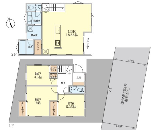 藤沢市葛原デザイナーズハウスの間取り