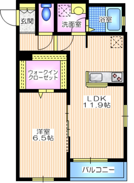セジュール鷺沼の間取り|ウォークいクローゼット付の１ＬＤＫマンション