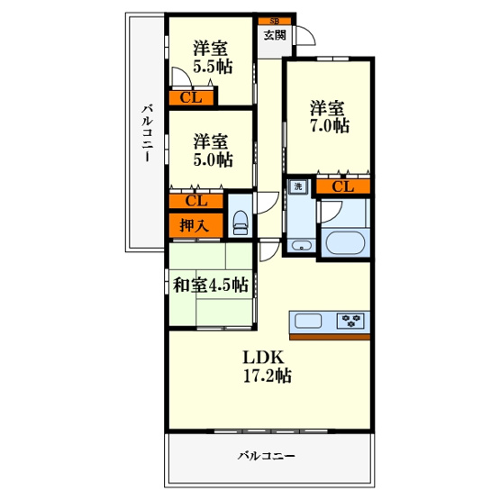 【間取り】 | ブランズシティ上新庄