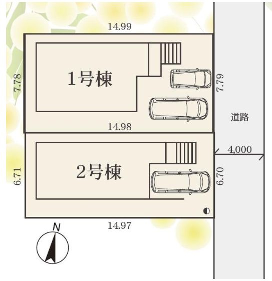 平塚市中里新築戸建て　24-1期2号棟の区画図|配置図「平塚市中里新築戸建て」
