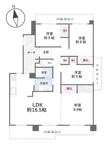 【間取り】 | ビューハイツ伏尾台５号棟