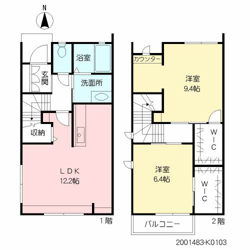 ヴィルヌーブ諏訪野の間取り