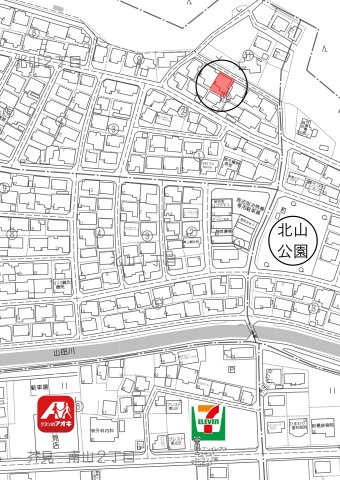 中古住宅　北山2丁目の地図