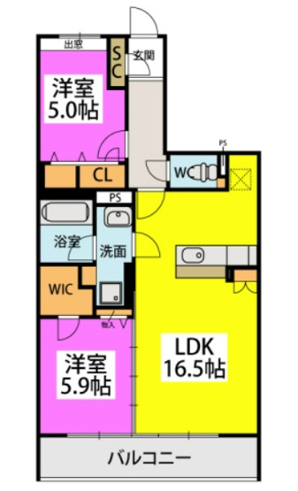 【間取り】 | (仮称)プレアL五十川