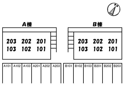 【区画図】 | ハイツ樫の前　Ａ棟
