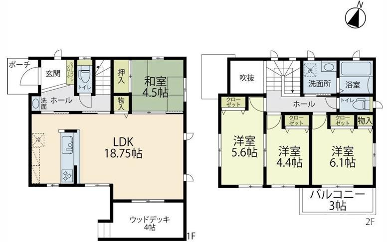 寒川町一之宮２丁目１３－２３戸建ての間取り