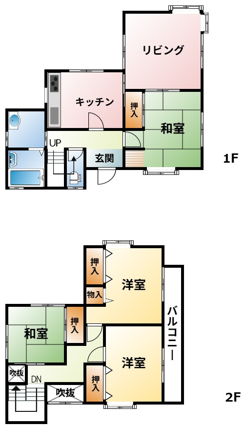 北飯塚貸家の間取り