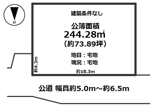 高島市今津町弘川73坪売地の土地図
