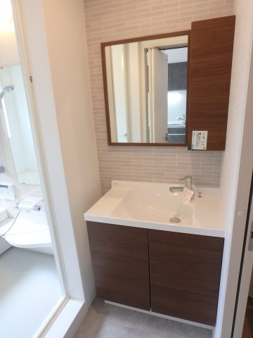 甲子園2番町テラスハウスの独立洗面台|シャワー付き洗面化粧台