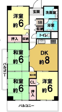 マンハイム加古川A棟　3階の間取り|4DKです。