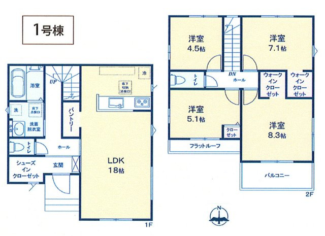 立川市西砂町2丁目　新築戸建全1棟の間取り