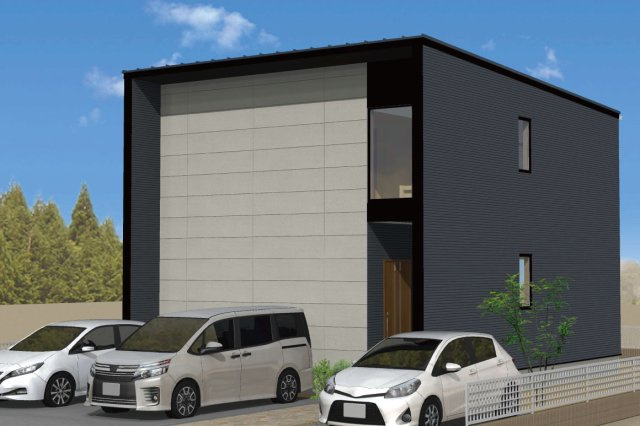 仲介手数料不要　菊陽町原水112号地建売モデルハウス【菊陽北小・菊陽中】の外観パース|外観パースです