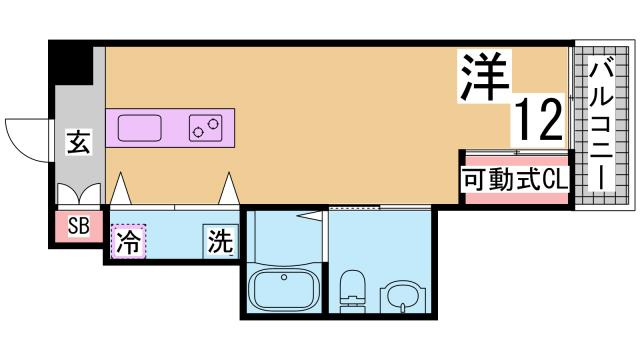 神戸市兵庫区入江通１丁目の賃貸マンションの間取り
