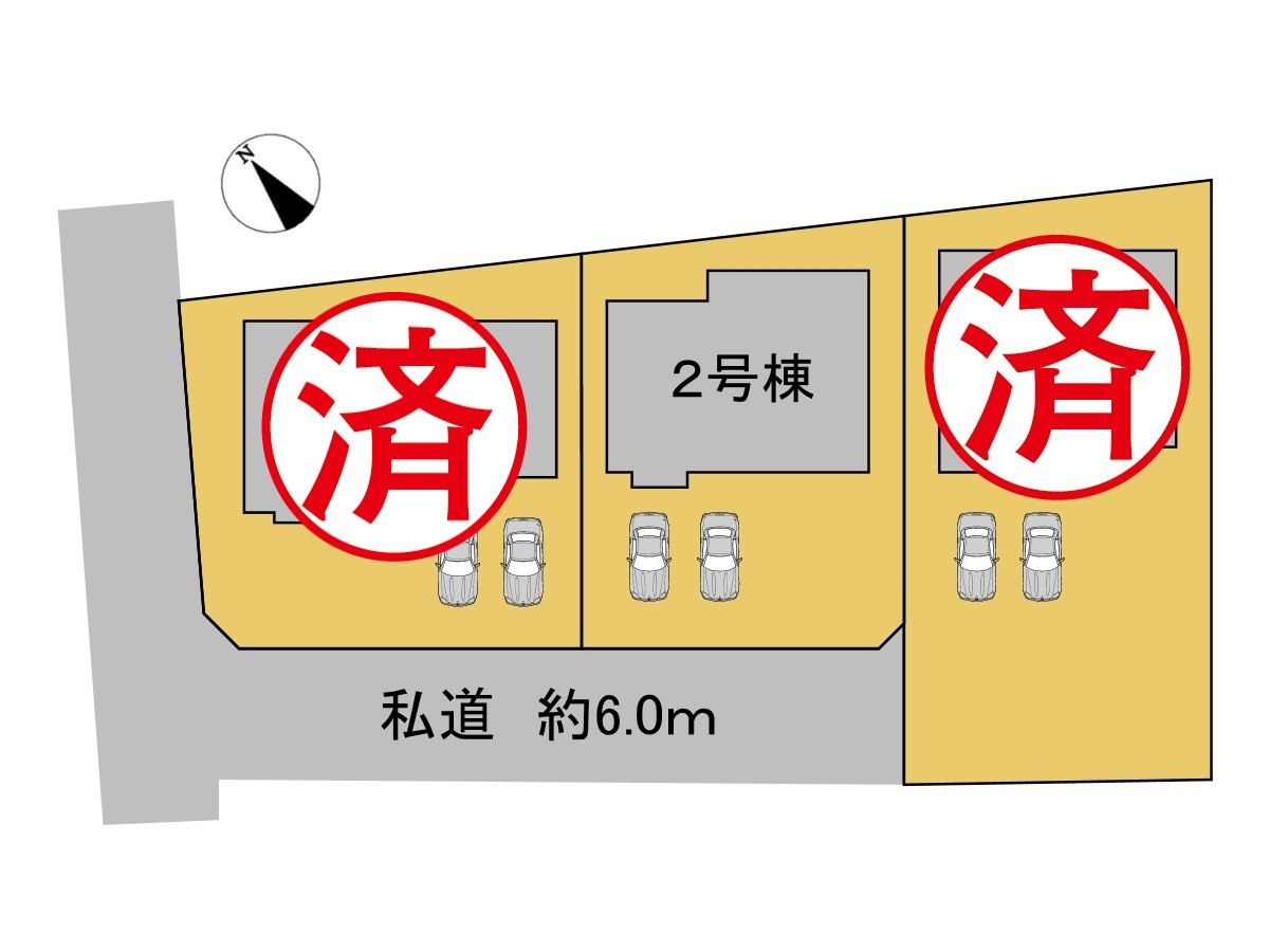 タマタウン　大垣市昼飯町Ⅱ　全3区画分譲の区画図|■区画図
■YAMADA電機の　ヤマダ不動産　株式会社リライフ　
いつでもお問合わせ下さい。