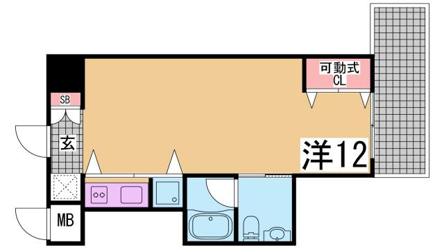 神戸市兵庫区入江通１丁目の賃貸マンションの間取り