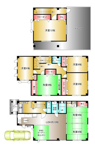 和歌山市中之島　中古戸建の間取り