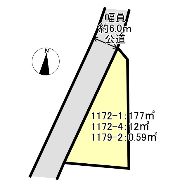 東松山市大字野田1172　東側の土地図
