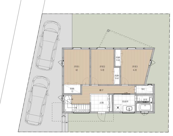 湘南×葉山らしさをデザインした、杉板外壁の家。の土地図