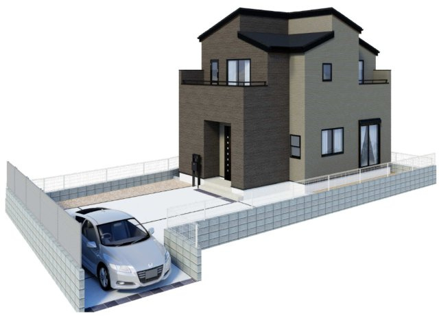 【仲介手数料無料】狭山市南入曽第２全１棟　狭山市の新築住宅なら西武ハウジングの外観パース