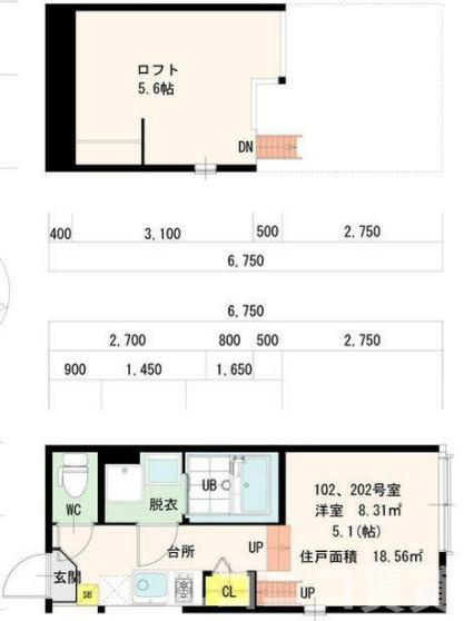 江戸川区江戸川４丁目のアパートの間取り