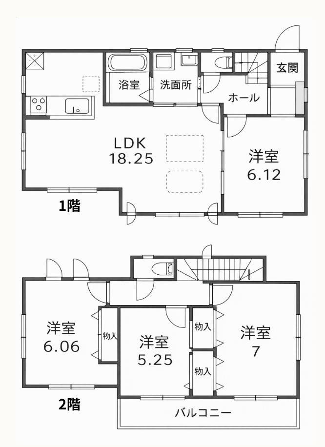 ☆横浜市栄区庄戸3丁目 新築戸建て/カースペース4台の間取り