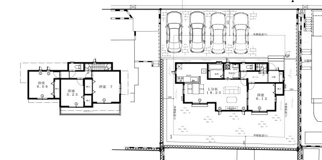 ☆横浜市栄区庄戸3丁目 新築戸建て/カースペース4台の居間・リビング