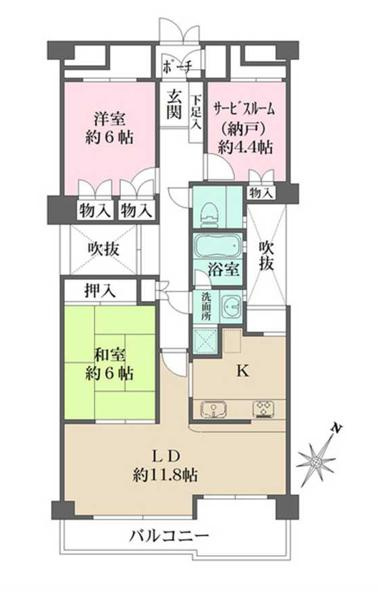 コート芦屋朝日ヶ丘4号棟の間取り