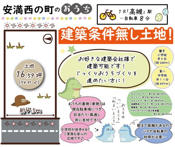 安満西の町　建築条件無し土地の区画図