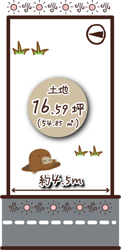 安満西の町　建築条件無し土地の土地図